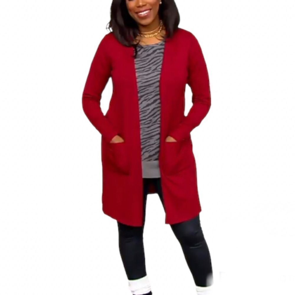 All Worthy Hunter McGrady Open Front Rib Cardigan